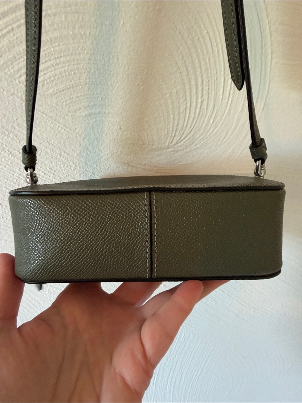 Coach Mini Serena Olive Pebbled Leather Crossbody. - Picture 6 of 13